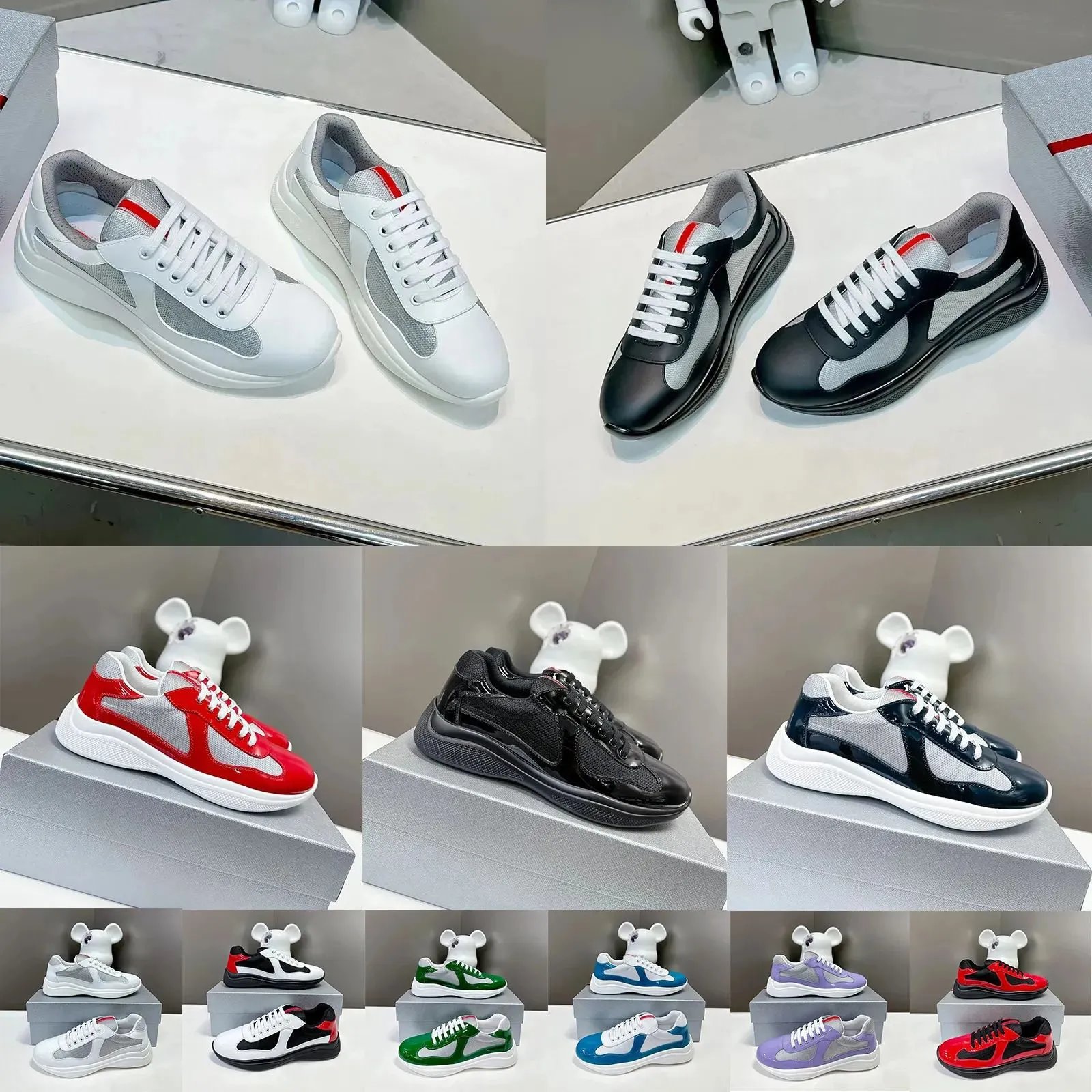 Flat Patent Leather Round Toe Versatile Running Sneakers