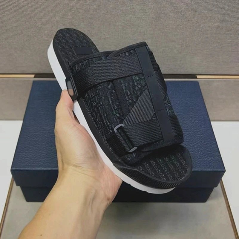 Men's Cross Strap Woven Slide Sandals Summer Outdoor