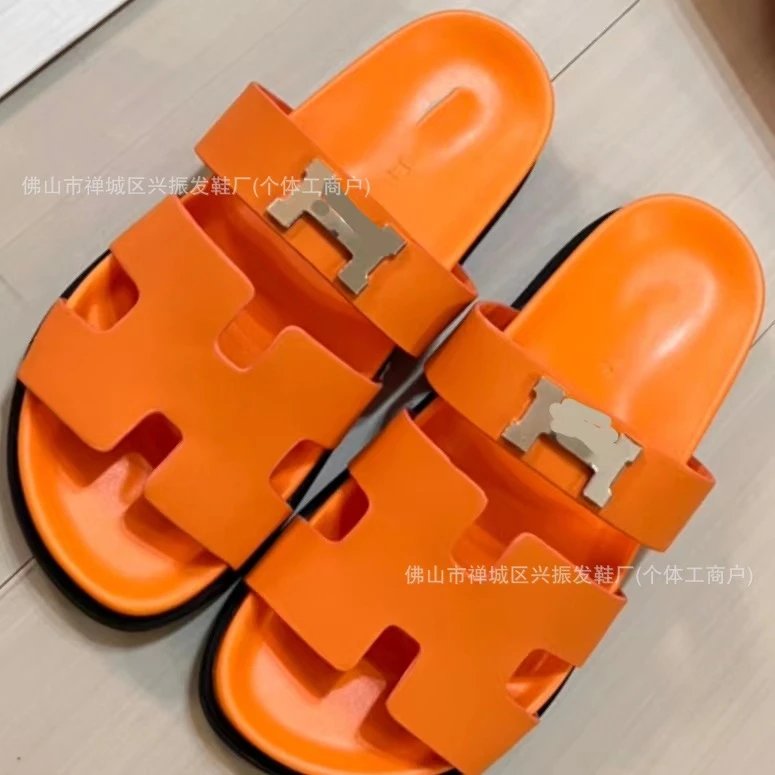 Hermès Oran Slide Sandals Pink Suede Slippers - 25