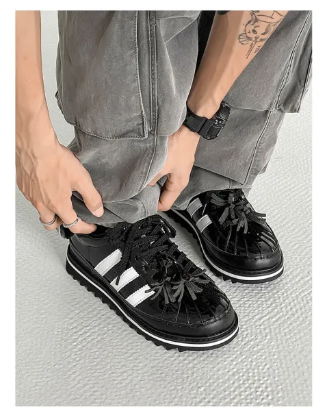 Adidas Originals Superstar Platform Patent Black White Sneakers - 12