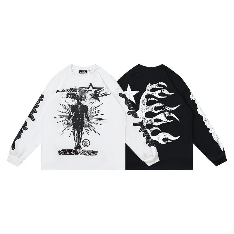HELLSTAR Long Sleeve Tee Multicolor Streetwear T-Shirt - 37