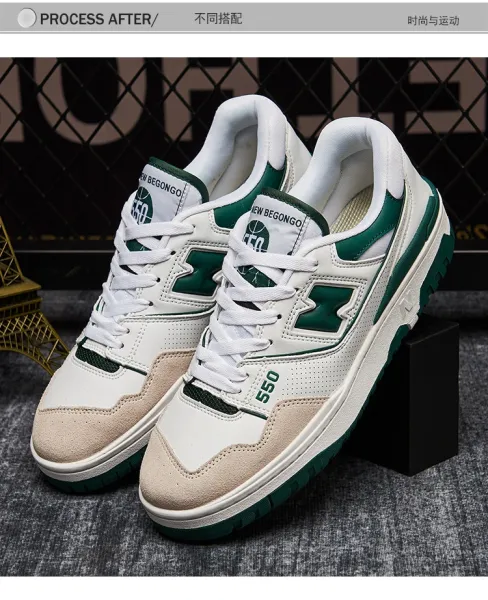 New Balance 550 White Navy Beige Sneakers - 15
