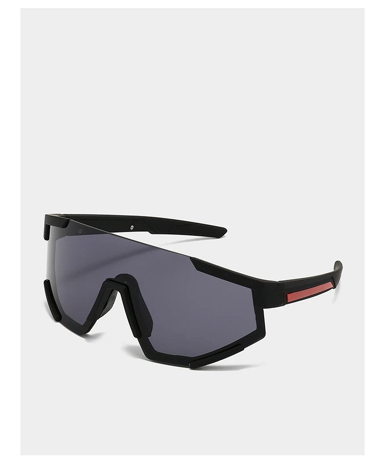 Design Shield-Style Wraparound Sunglasses Gray / Black Eyewear product detail 12 in Litbuy spreadsheet finds