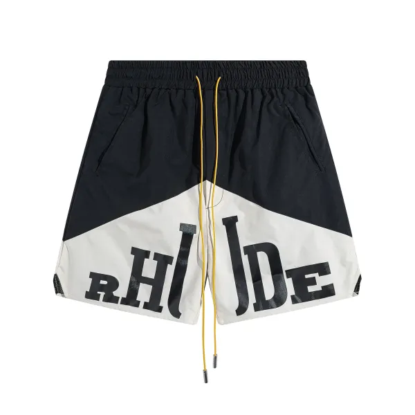 Rhude Logo Print Zipper Pocket Red Shorts - 25