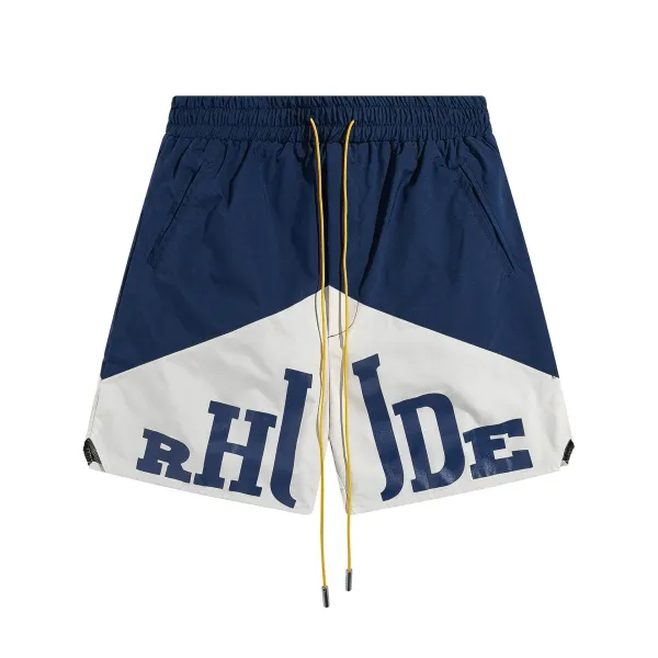 Rhude Logo Print Zipper Pocket Red Shorts - 26