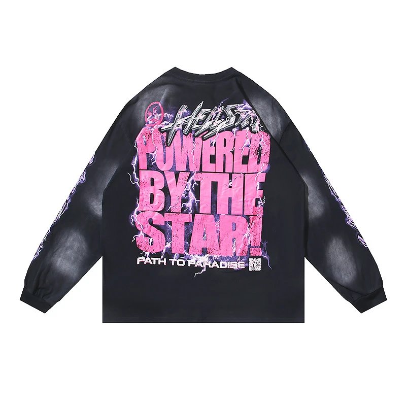 HELLSTAR Long Sleeve Tee Multicolor Streetwear T-Shirt - 55