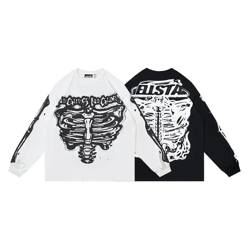 HELLSTAR Long Sleeve Tee Multicolor Streetwear T-Shirt - 45