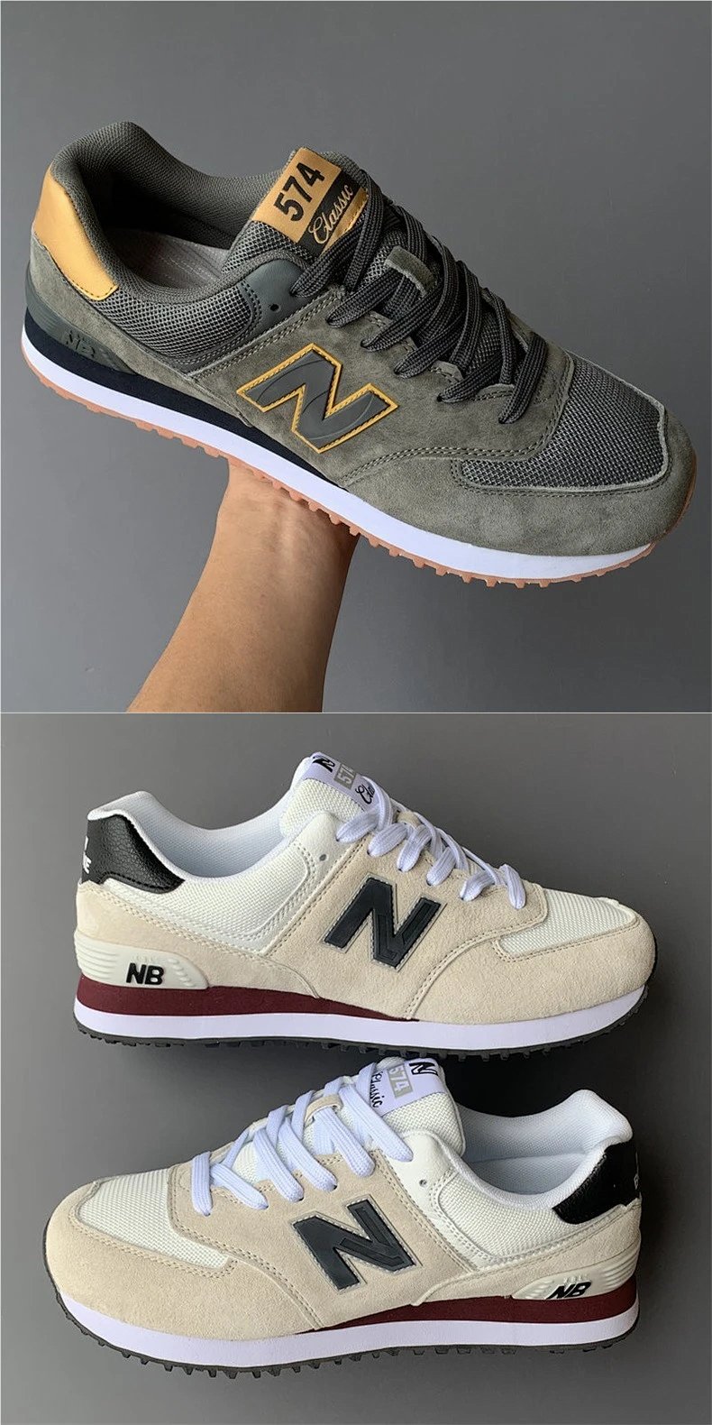New Balance 574 Sage Green Navy Orange Sneakers Running Shoes product detail 18 in Litbuy spreadsheet finds
