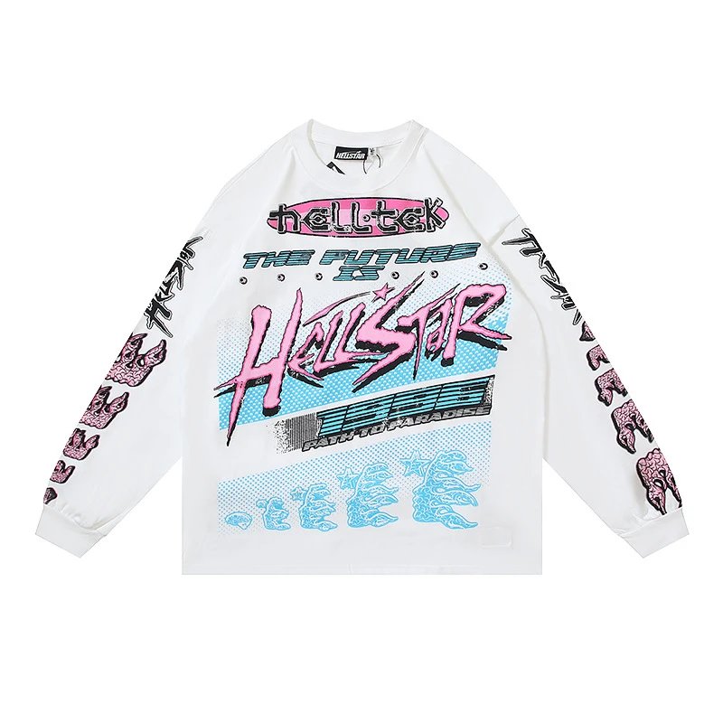 HELLSTAR Long Sleeve Tee Multicolor Streetwear T-Shirt - 35