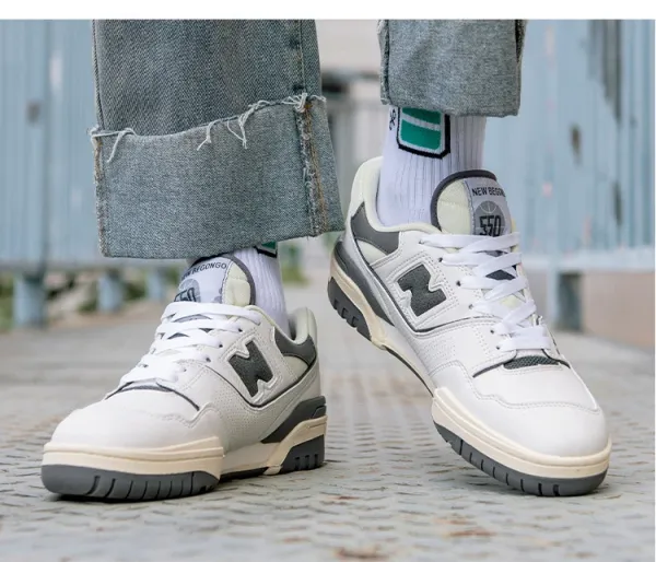 New Balance 550 White Navy Beige Sneakers - 26