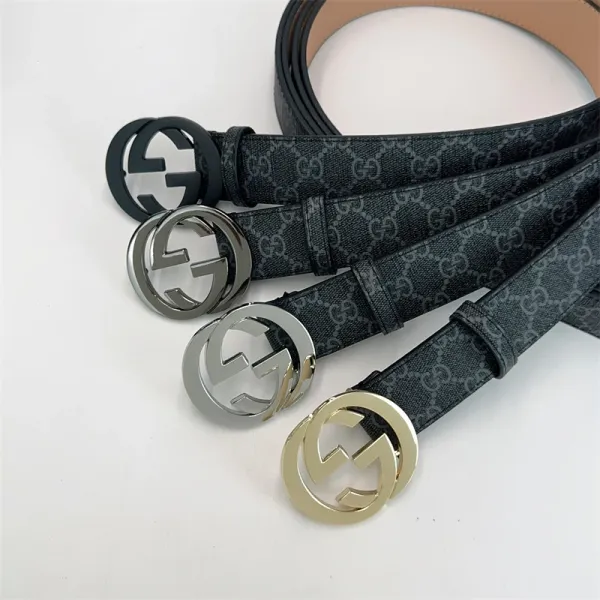 Gucci GG Marmont Belt Beige Canvas with Black Interlocking G Buckle - 20