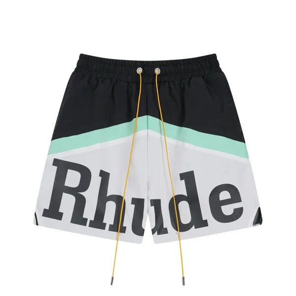 Rhude Logo Print Zipper Pocket Red Shorts - 32