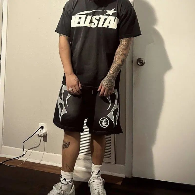 Hestr Star Casual Shorts - Washed Vintage Knee-Length