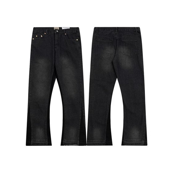 Splash Ink Graffiti Micro Flare Spliced Ripped Casual Loose Jeans-TOP