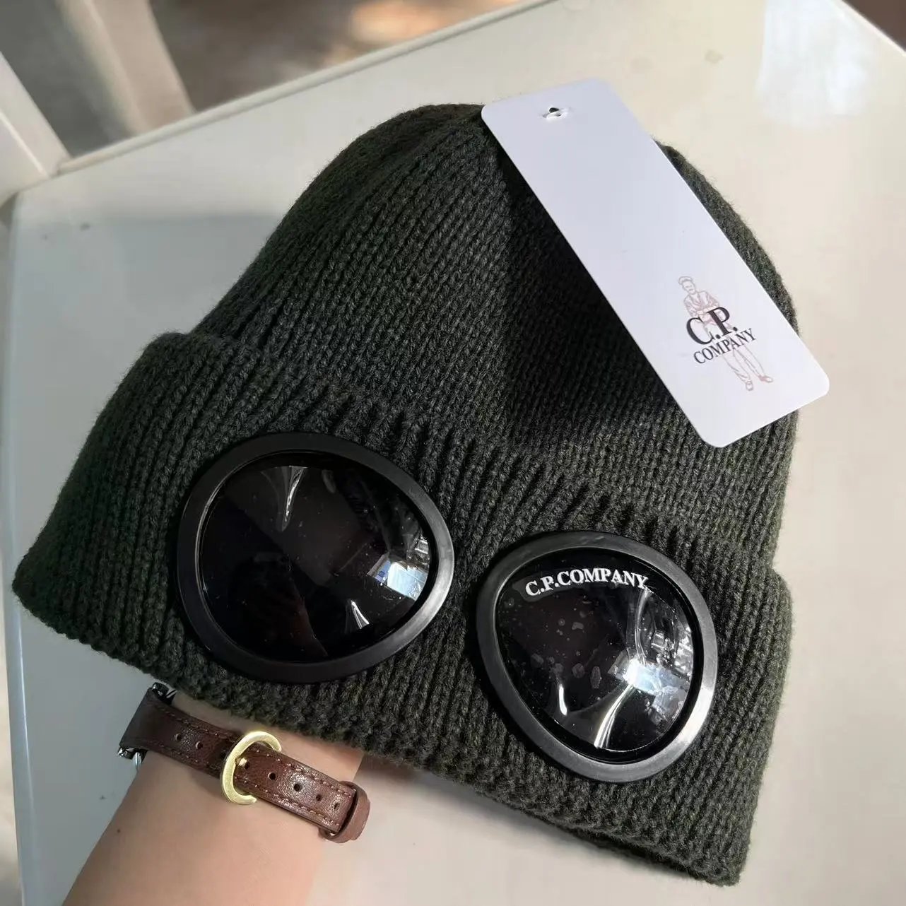 C.P. Company Goggle Beanie Burgundy Hat - 16