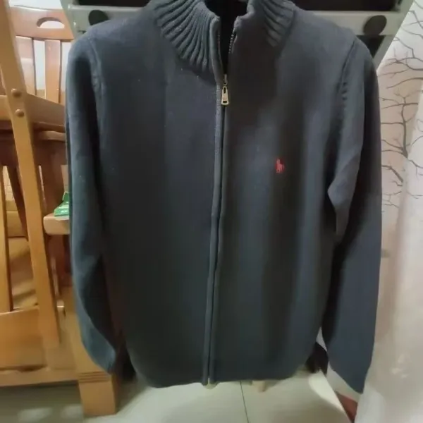 Ralph Lauren Polo Bear Navy Zip-Up Sweater - 7