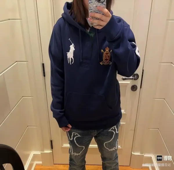 Ralph Lauren Polo 20th Anniversary Hoodie Navy and White - 11