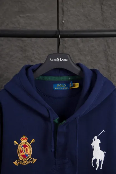 Ralph Lauren Polo 20th Anniversary Hoodie Navy and White - 15
