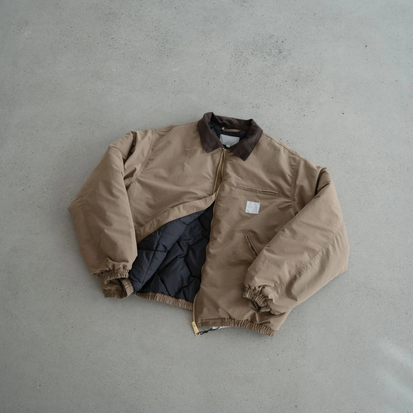 Carhartt WIP Active Jacket Beige with Brown Collar Jacket - 1