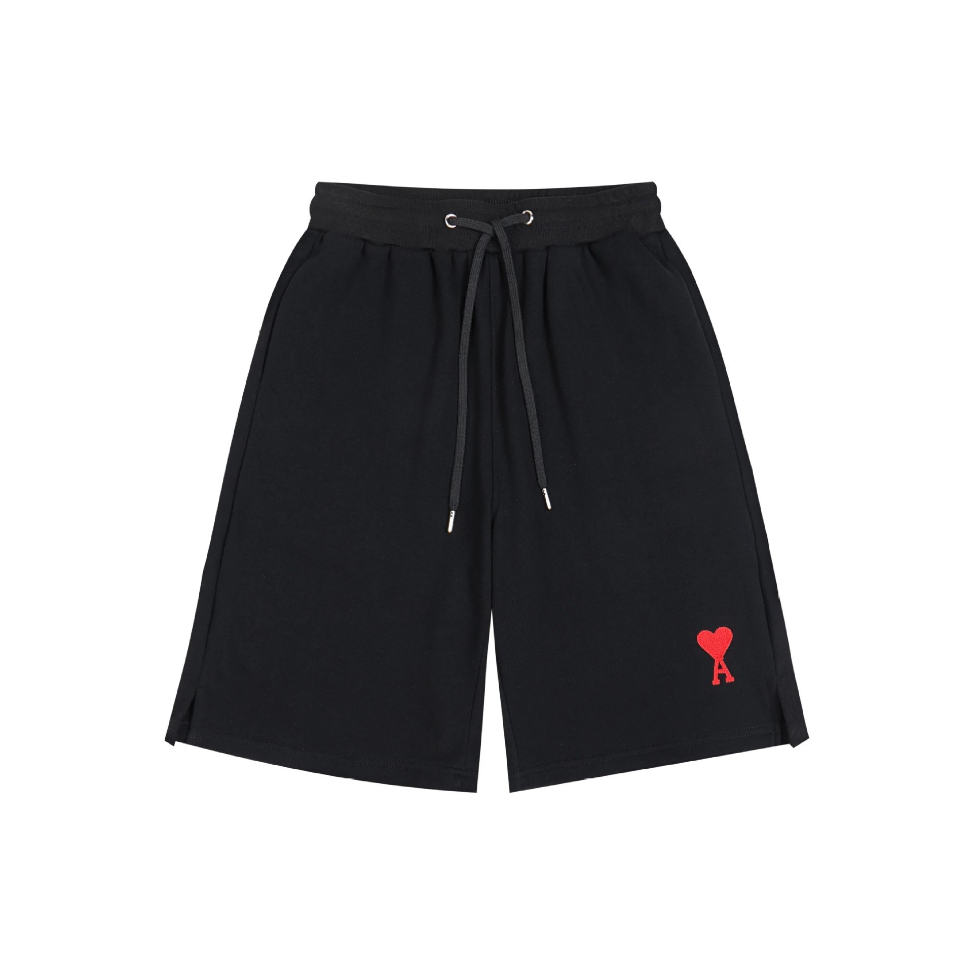 Ami Paris Heart Logo Drawstring Shorts Black - 21