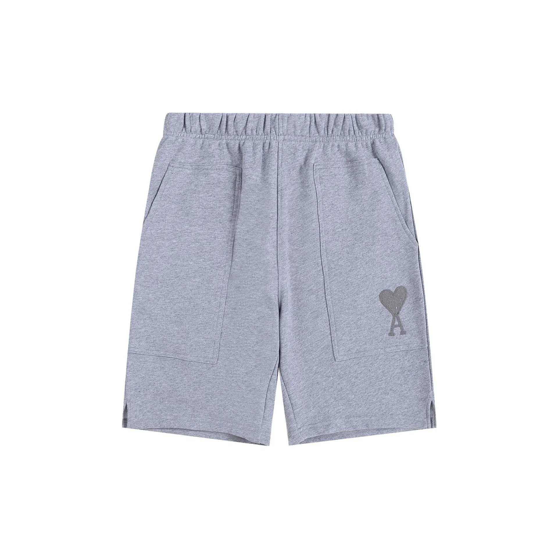 Ami Paris Heart Logo Drawstring Shorts Black - 42