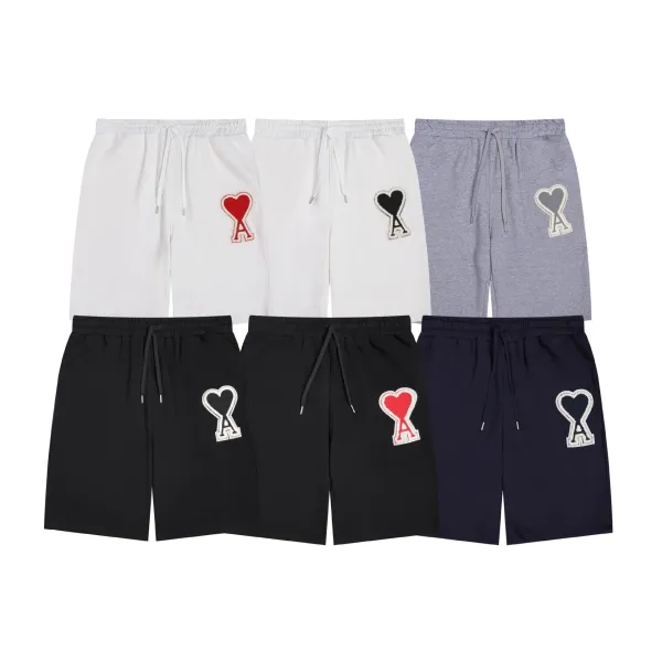 Ami Paris Heart Logo Drawstring Shorts Black - 23