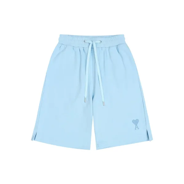 Ami Paris Heart Logo Drawstring Shorts Black - 19