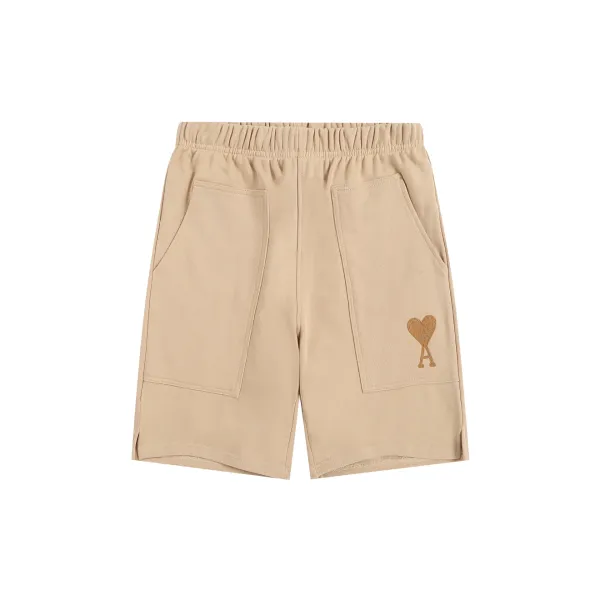 Ami Paris Heart Logo Drawstring Shorts Black - 46