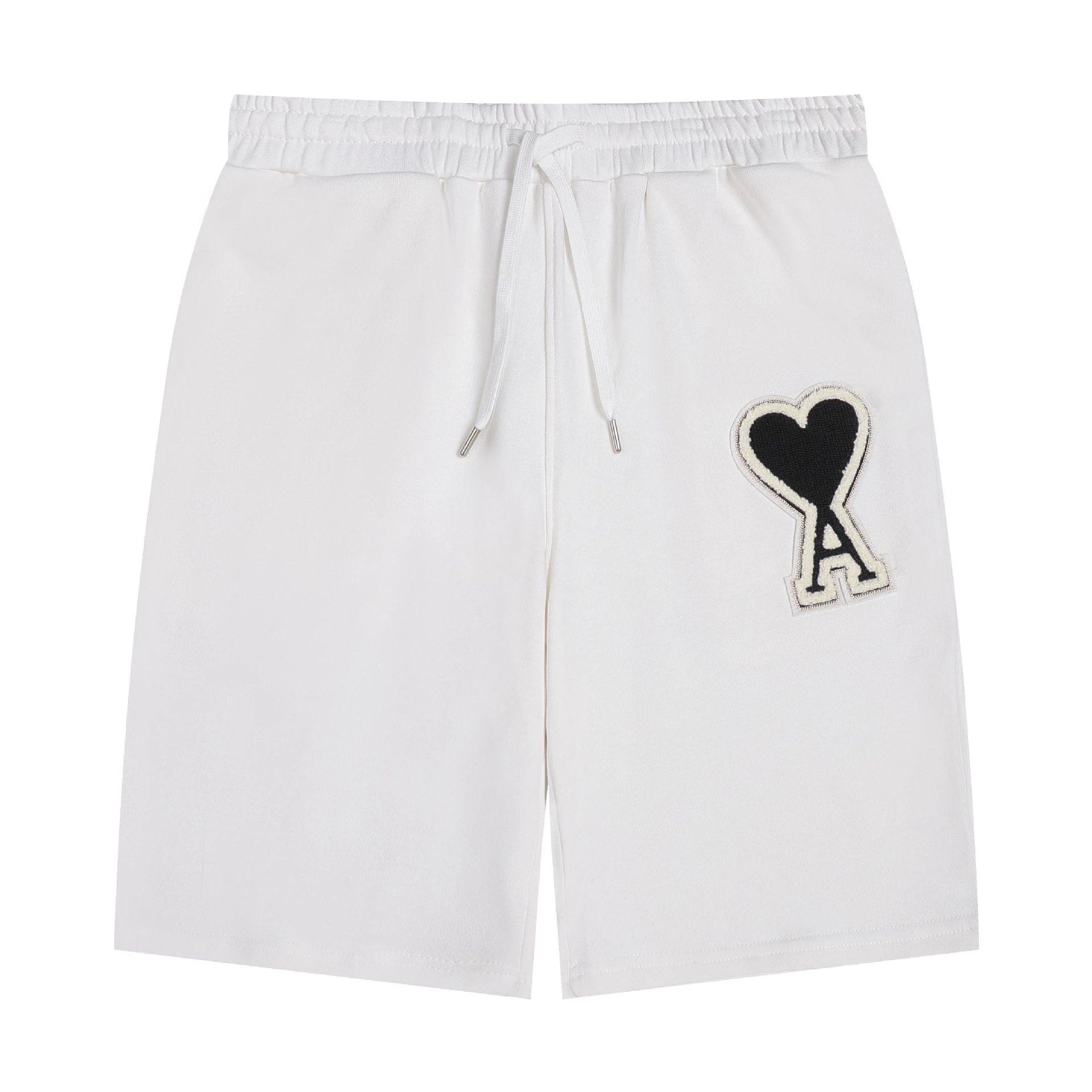 Ami Paris Heart Logo Drawstring Shorts Black - 24