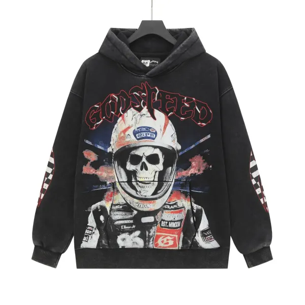 Godspeed Skull Racer Hoodie Black - 1