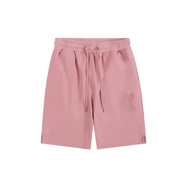 Ami Paris Heart Logo Drawstring Shorts Black - 35