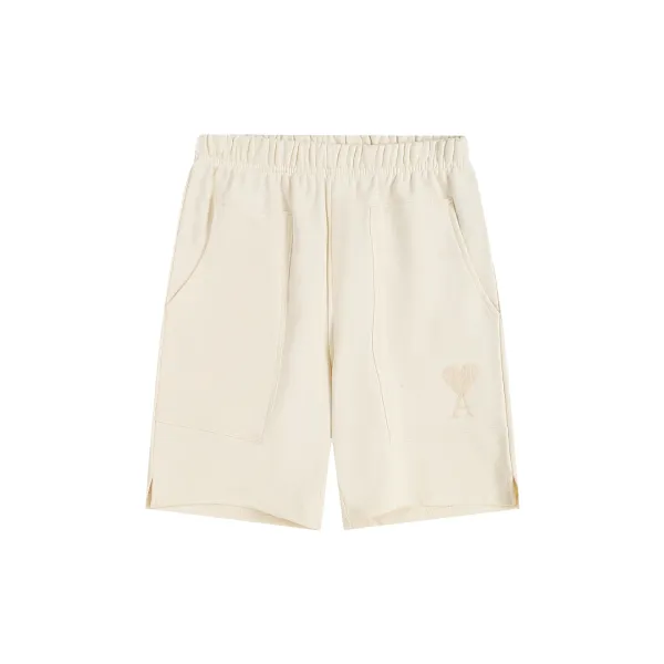 Ami Paris Heart Logo Drawstring Shorts Black - 43