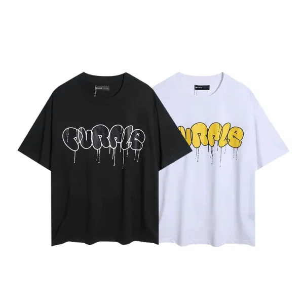 Design Purple Sky Inn Embroidered Logo White Oversized T-Shirt T-Shirts - 11