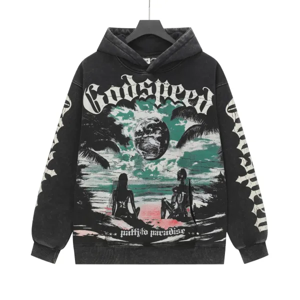 Godspeed Path to Paradise Washed Black Hoodie - 1