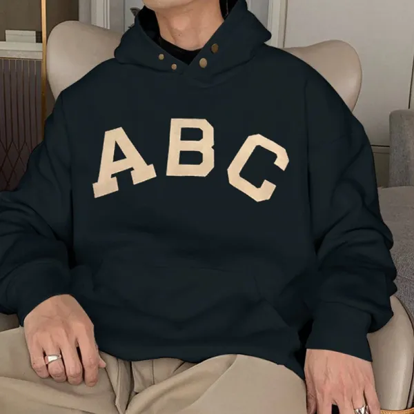 GRA ABC Oversized Cropped Hoodie and Matching Sweatpants Set Beige - 21