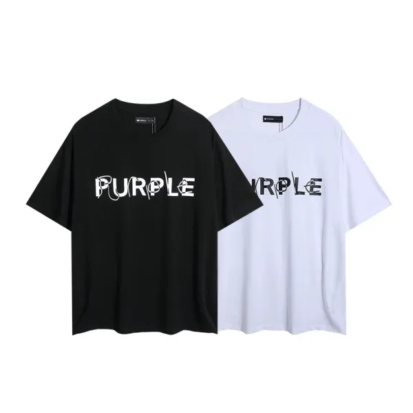 Design Purple Sky Inn Embroidered Logo White Oversized T-Shirt T-Shirts - 12