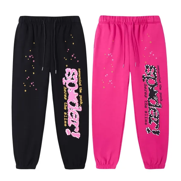 Off-White™ '555' Pink Graphic Sweatpants Black - 47