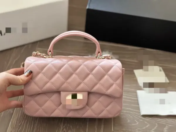 Chanel Mini Flap Bag Pink Quilted Leather Handbag - 1