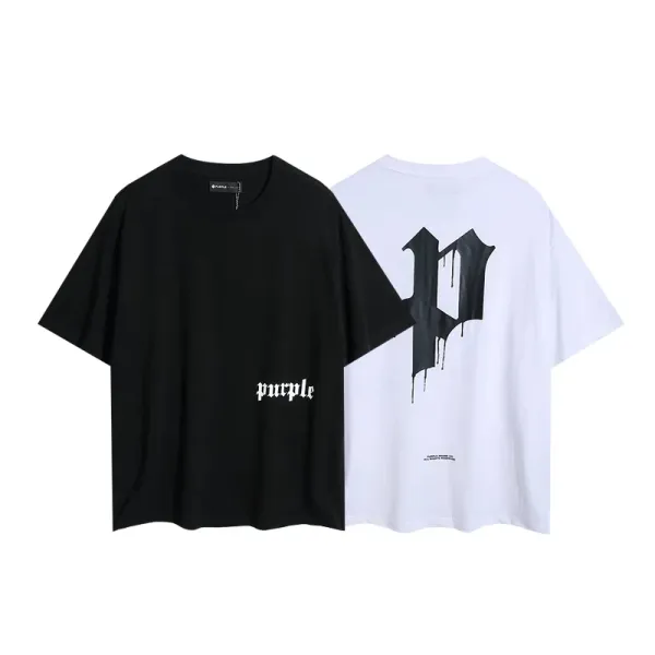 Design Purple Sky Inn Embroidered Logo White Oversized T-Shirt T-Shirts - 4