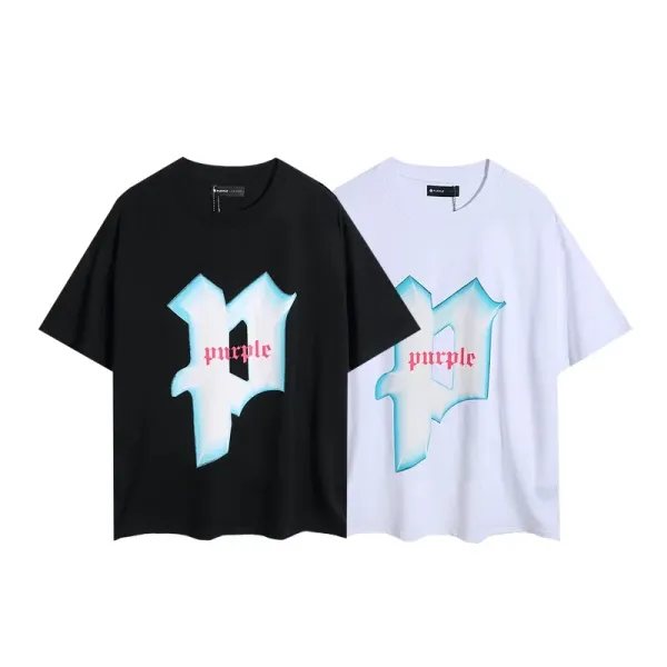 Design Purple Sky Inn Embroidered Logo White Oversized T-Shirt T-Shirts - 9