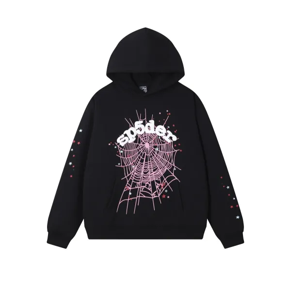 Sp5der Spider Web Graphic Hoodie Black - 1
