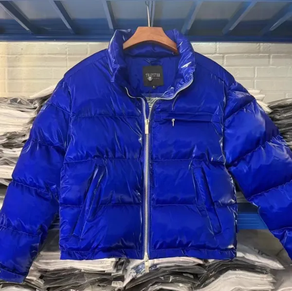 Trapstar Glossy Blue Puffer Jacket - 1