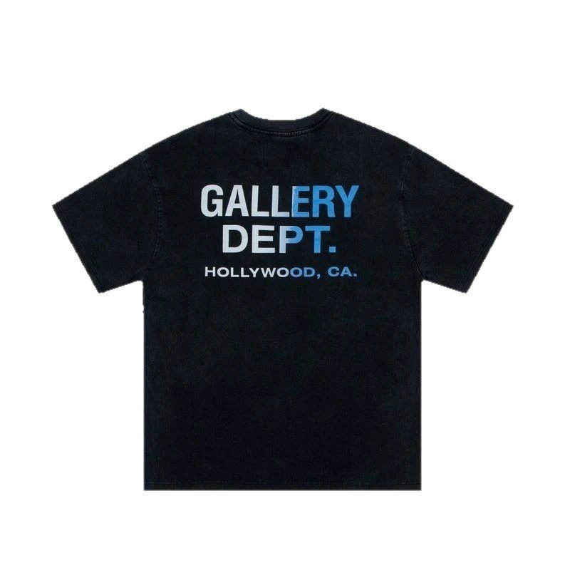 Gallery Dept. Graphic Print Black Washed Cotton T-Shirt