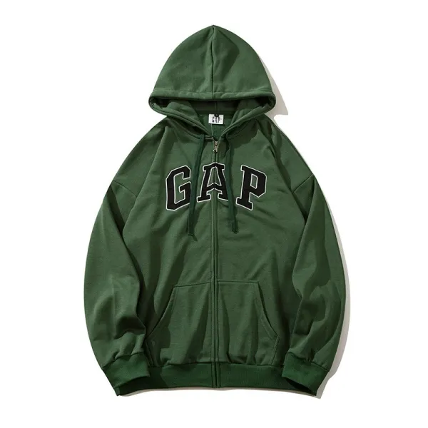 Gap Arch Logo Zip-Up Hoodie Army Green - 1