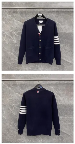 Thom Browne 4-Bar Stripe V-Neck Cardigan Peach - 8
