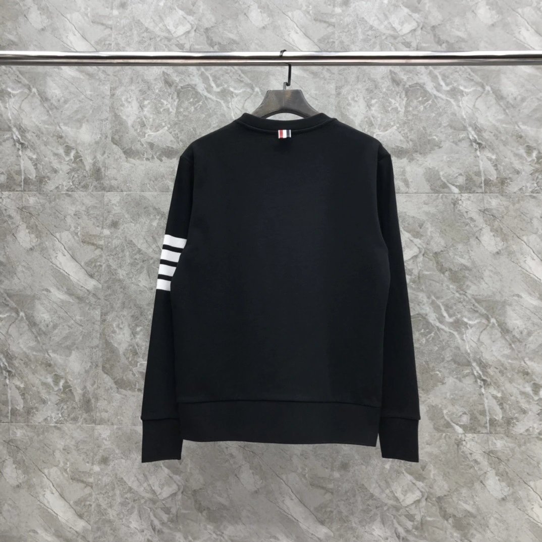 Thom Browne 4-Bar Stripe Crewneck Sweatshirt Beige - 46