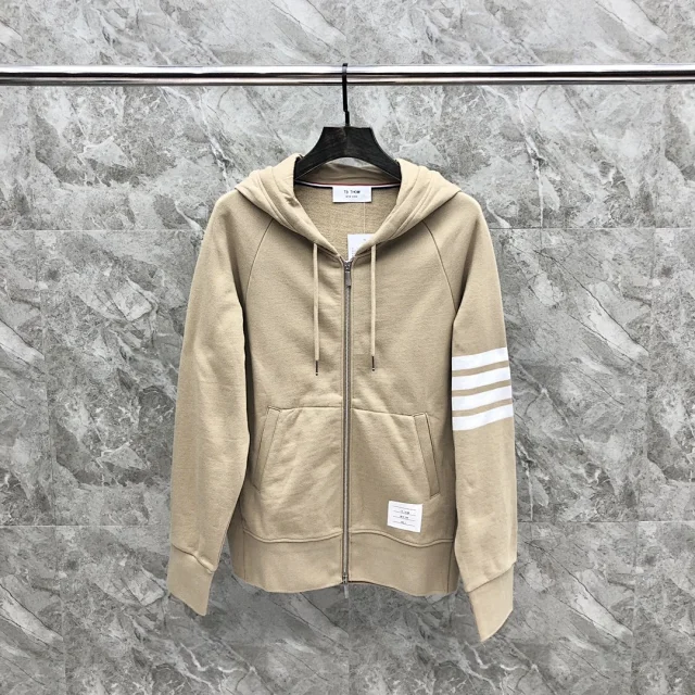 Unbranded Hoodies & Sweatshirts Four-Stripe Sleeve Zip-Up Hoodie product detail image 2