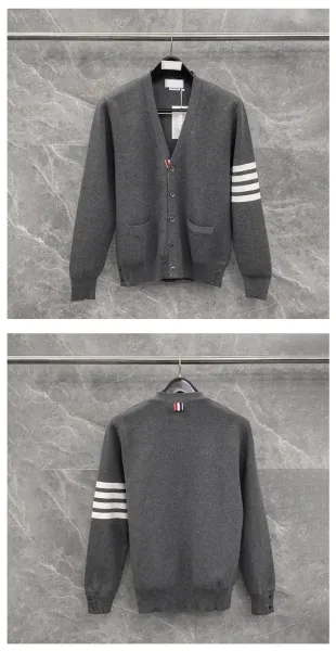 Thom Browne 4-Bar Stripe V-Neck Cardigan Peach - 7