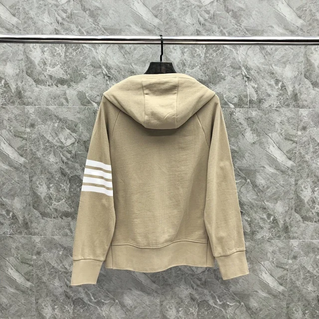 Unbranded Hoodies & Sweatshirts Four-Stripe Sleeve Zip-Up Hoodie product detail image 3