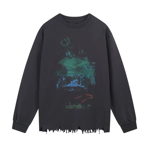 Blondie x Unknown Artist Distressed Graphic Long-Sleeve Tee Black - 1